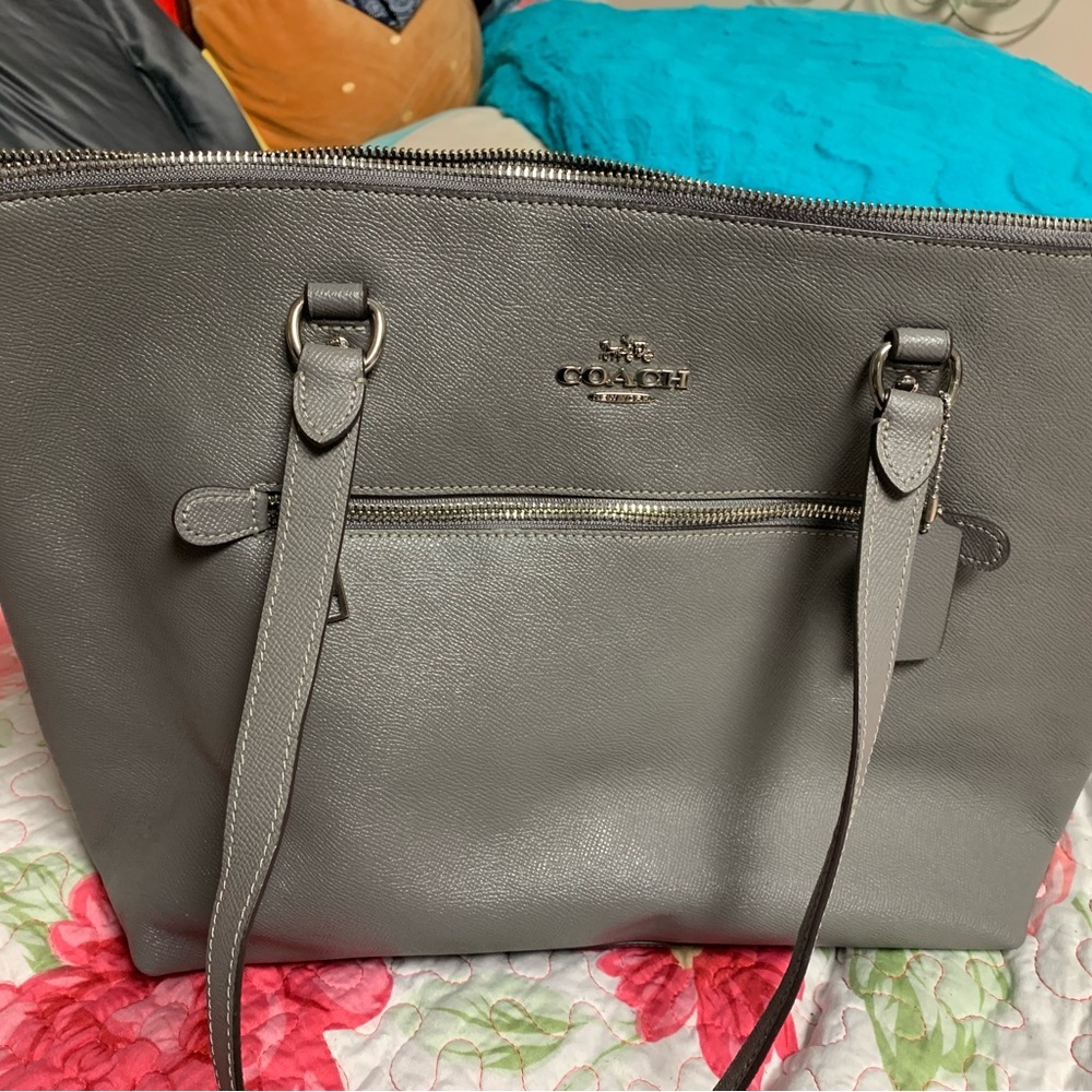 Coach Charcoal Leather Tote